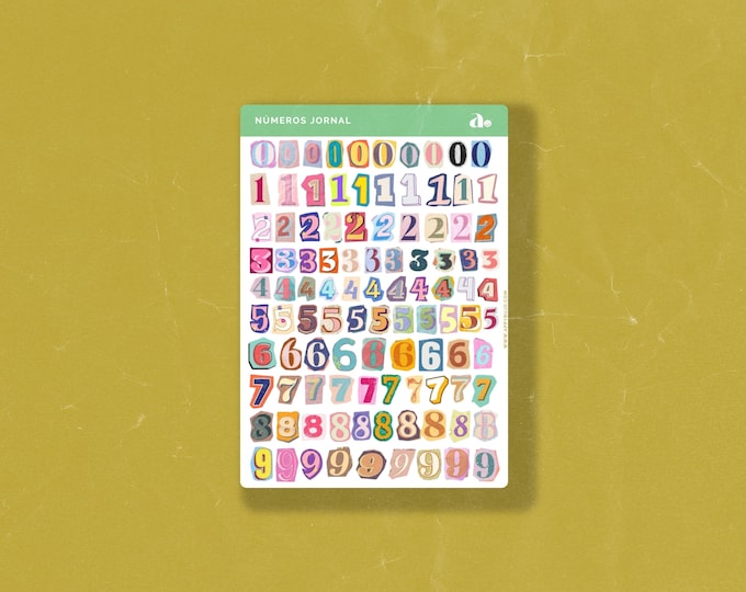 Números Jornal  | Bullet Journal Sticker, Planner Sticker