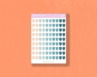 Bandeiras Azuis | Bullet Journal Sticker, Planner Sticker