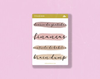 Títulos Nude    | Bullet Journal Sticker, Planner Sticker