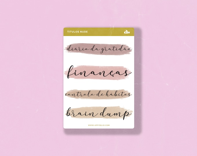 Títulos Nude    | Bullet Journal Sticker, Planner Sticker