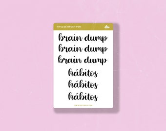 Títulos Brush Pen | Bullet Journal Sticker, Planner Sticker