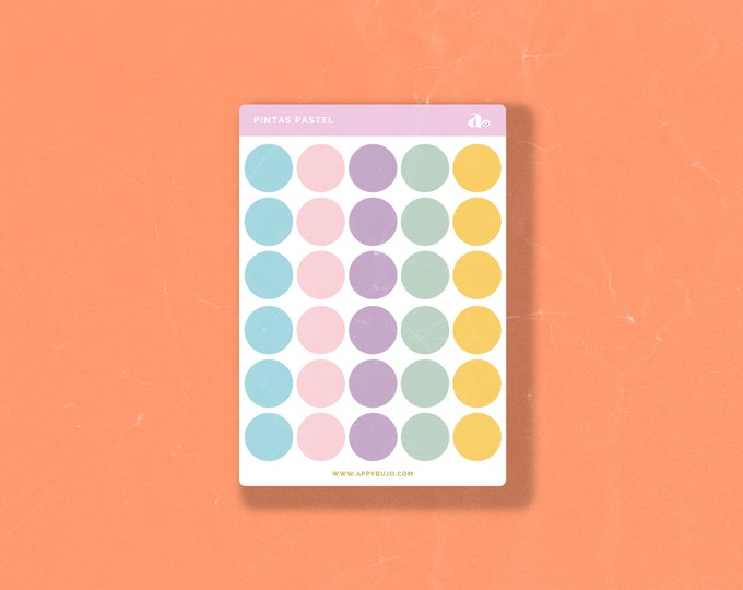 Pintas Pastel    | Bullet Journal Sticker, Planner Sticker