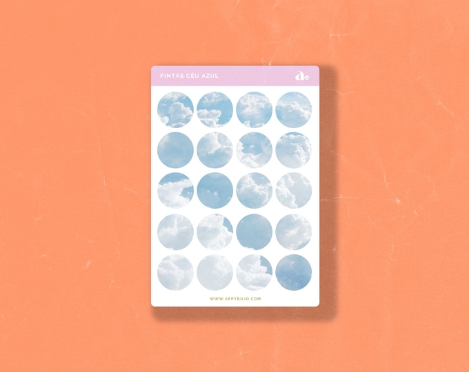 Pintas Céu Azul    | Bullet Journal Sticker, Planner Sticker