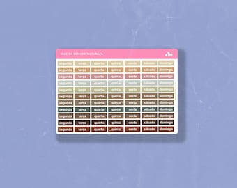 Dias da Semana Natureza | Bullet Journal Sticker, Planner Sticker
