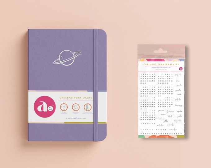 Pack Bujo Lilás + Carimbos | 3 cores disponíveis