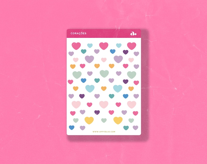 Corações | Bullet Journal Sticker, Planner Sticker