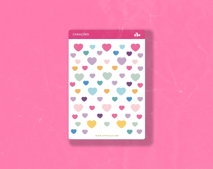 Corações | Bullet Journal Sticker, Planner Sticker