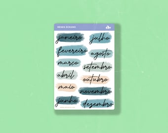 Meses Oceano   | Bullet Journal Sticker, Planner Sticker