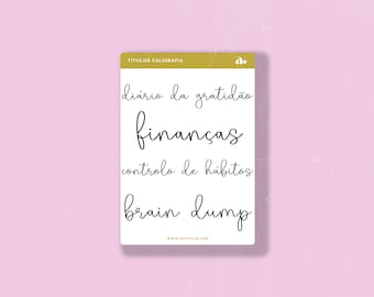 Títulos Caligrafia    | Bullet Journal Sticker, Planner Sticker