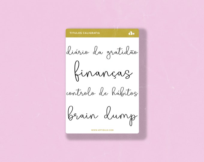 Títulos Caligrafia    | Bullet Journal Sticker, Planner Sticker