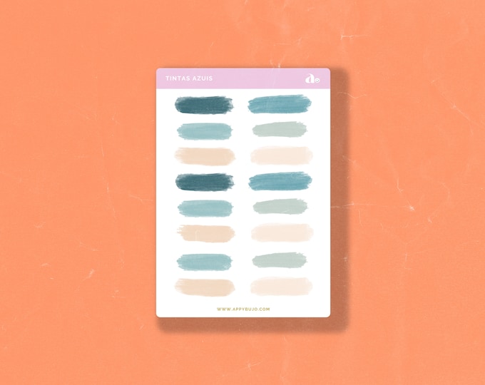 Tintas Azuis    | Bullet Journal Sticker, Planner Sticker