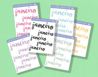 Mês Pincelada - Individuais - 6 cores disponíveis   | Bullet Journal Sticker, Planner Sticker