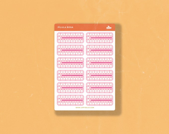 Pílula - 2 cores disponíveis   | Bullet Journal Sticker, Planner Sticker