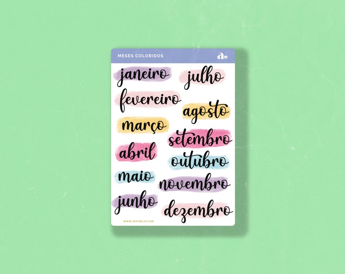 Meses Coloridos   | Bullet Journal Sticker, Planner Sticker