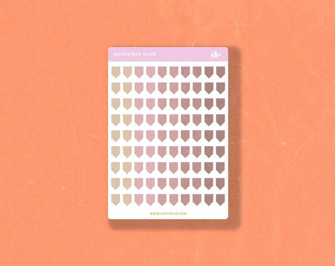 Bandeiras Nude | Bullet Journal Sticker, Planner Sticker