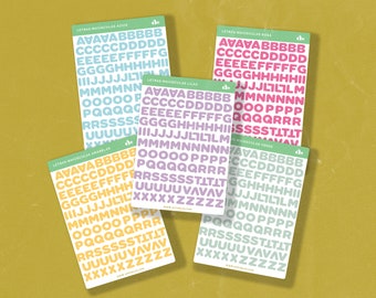 Letras Maiúsculas - 5 cores   | Bullet Journal Sticker, Planner Sticker