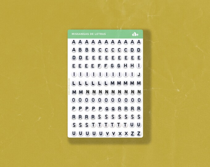 Missangas de Letras  | Bullet Journal Sticker, Planner Sticker