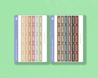 Meses do Ano Natureza | Bullet Journal Sticker, Planner Sticker