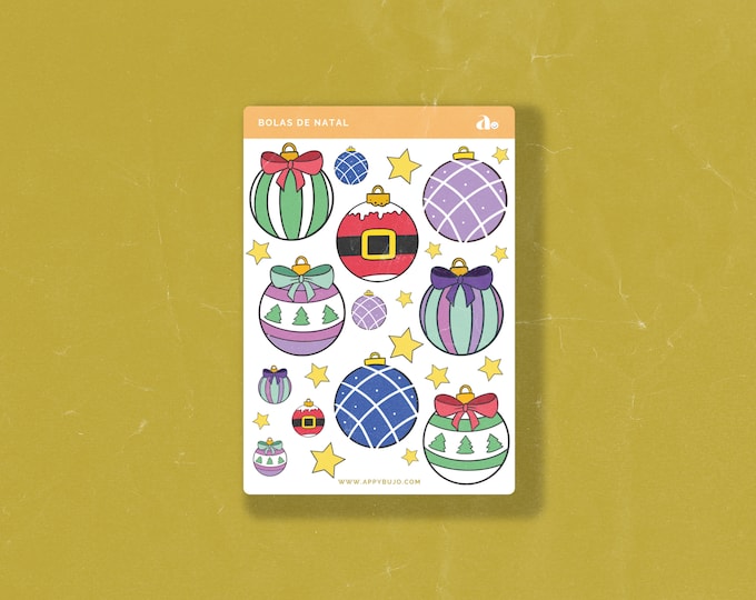 Bolas de Natal | Bullet Journal Sticker, Planner Sticker