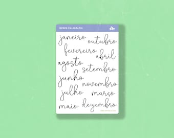 Meses Caligrafia   | Bullet Journal Sticker, Planner Sticker