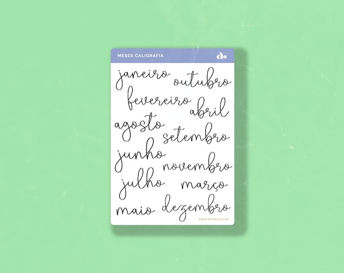 Meses Caligrafia   | Bullet Journal Sticker, Planner Sticker