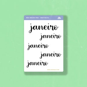 Mês Brush Pen - Individual   | Bullet Journal Sticker, Planner Sticker