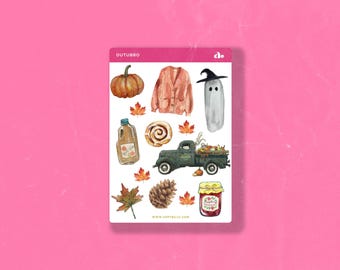 Outubro | Bullet Journal Sticker, Planner Sticker