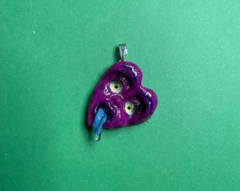 Heart pendant - oil slick