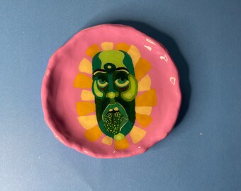 Face trinket tray - hand painted