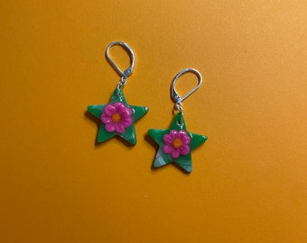 UV flower earrings