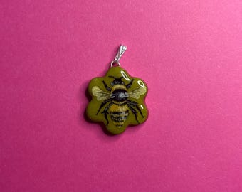 Handpainted bumblebee pendant