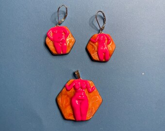 Body jewellery set - oil slick