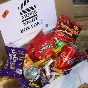 Movie Night Box - Christmas Sweet Box, Multiple options, Birthday, Unique Gift, Confectionary, Chocolate, Crisps, Cadburys, gift for him
