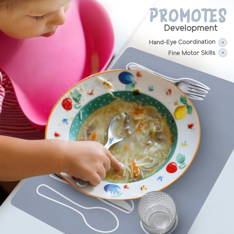 Montessori Toddler Silicone Mealtime Placemat LARGE Etsy