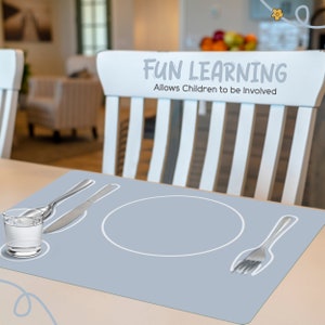 Montessori Toddler Silicone Mealtime Placemat, LARGE Non-Slip, Easy-to-Clean, Dining Mat for Setting the Table, Eco-Friendly Grey image 6