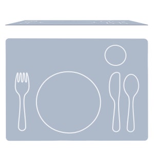 Montessori Toddler Silicone Mealtime Placemat, LARGE Non-Slip, Easy-to-Clean, Dining Mat for Setting the Table, Eco-Friendly Grey image 8