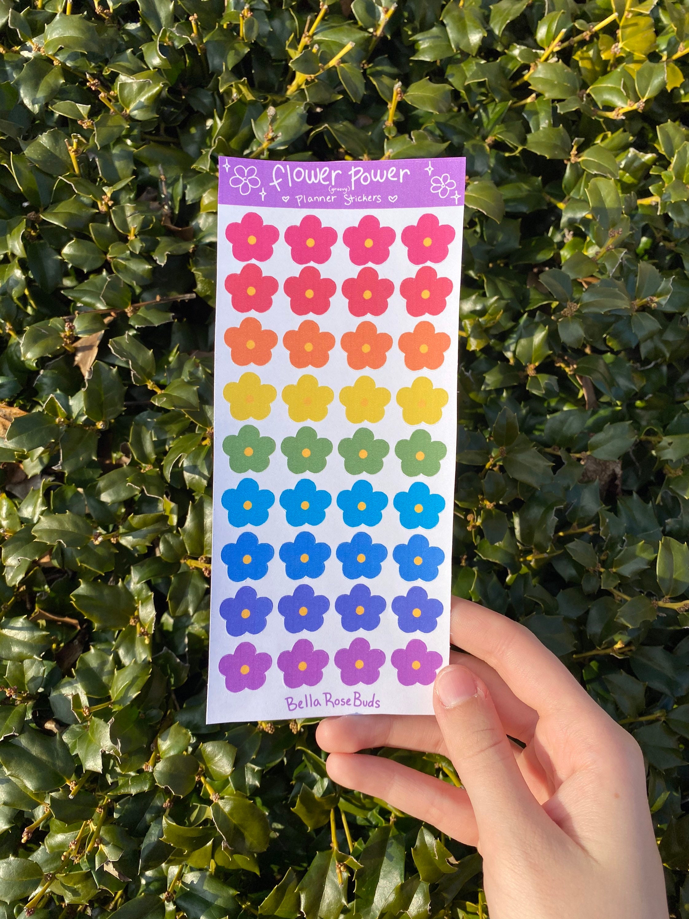 Flower Power Groovy Sticker Sheet - Etsy