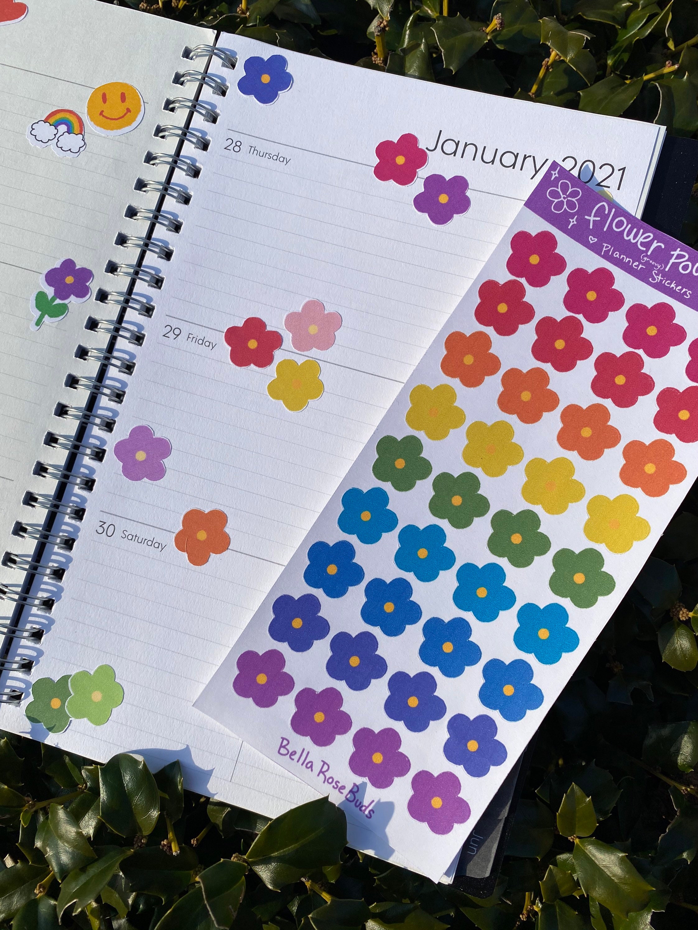 Flower Power Groovy Sticker Sheet - Etsy