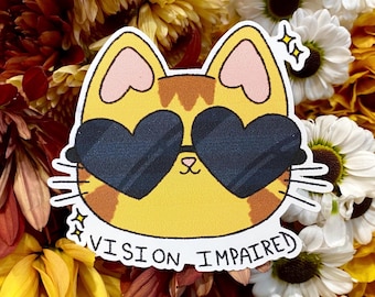 Vision Impaired Kitty Sticker