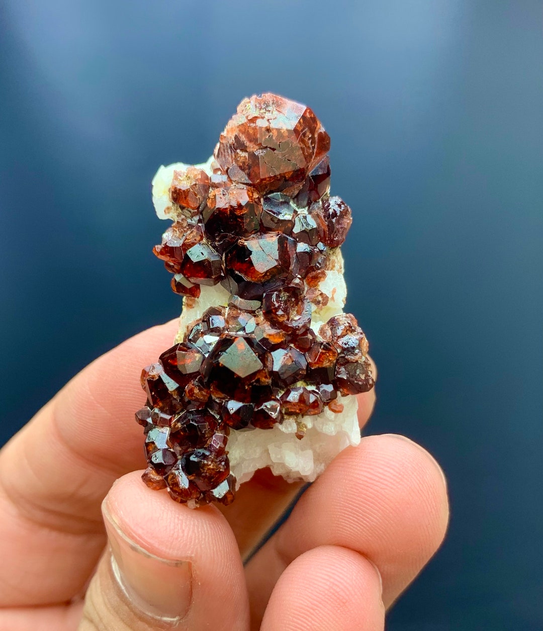 Natural Red Colour Garnet on Matrix With Feldspar Specimen, Red Garnet ...