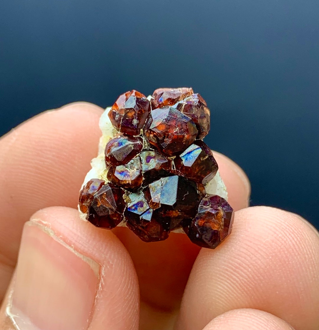 Natural Red Colour Garnet on Matrix With Feldspar Specimen, Red Garnet ...