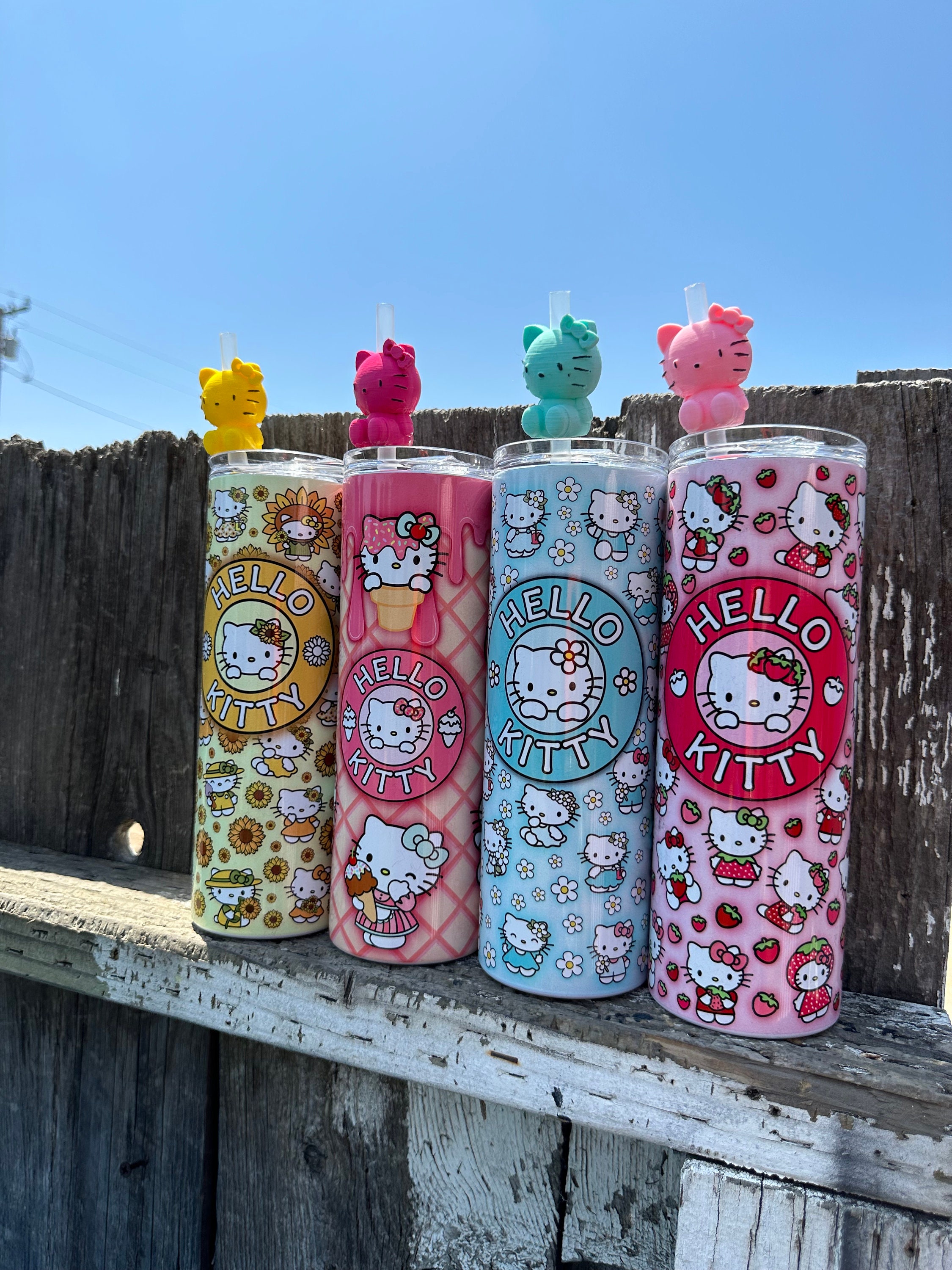 Hello Kitty Inspired Tumbler 20 Oz With Topper Etsy