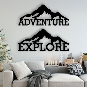 Mountain Design laser cut svg dxf files wall sticker engraving decal silhouette template cnc cutting router digital vector instant download