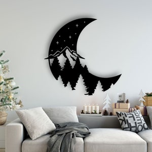 Moon Design laser cut svg dxf files wall sticker engraving decal silhouette template cnc cutting router digital vector instant download
