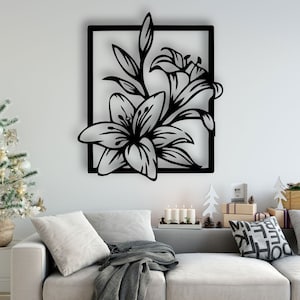 Flower Design laser gesneden svg dxf bestanden muur sticker gravure sticker silhouet sjabloon cnc snijden router digitale vector instand download
