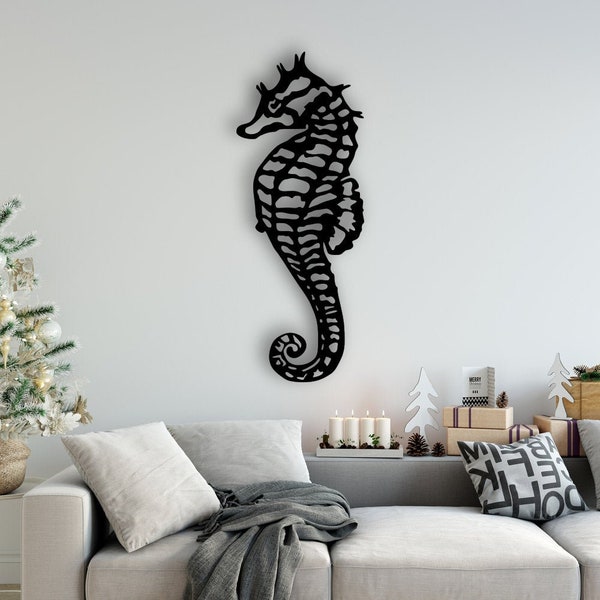 Seahorse Design laser cut svg dxf files wall sticker engraving decal silhouette template cnc cutting router digital vector instant download