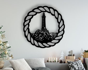 Lighthouse Design laser cut svg dxf files wall sticker engraving decal silhouette template cnc cutting router digital vector inst download