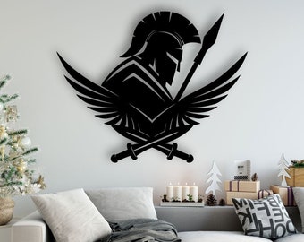 Spartan Design laserowo cięte pliki svg dxf naklejka ścienna grawerowanie naklejka sylwetka szablon cnc cięcie router cyfrowy wektor natychmiastowe pobieranie