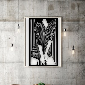 Mädchen Design Laser geschnitten Svg Dxf Dateien Wandaufkleber Gravur Aufkleber Silhouette Vorlage cnc Schneiden Router digitaler Vektor sofortiger Download