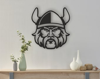 Viking Head Design laserowo wycinane pliki svg dxf naklejka ścienna grawerowanie naklejka sylwetka szablon cnc cięcie router cyfrowy wektor inst pobierz